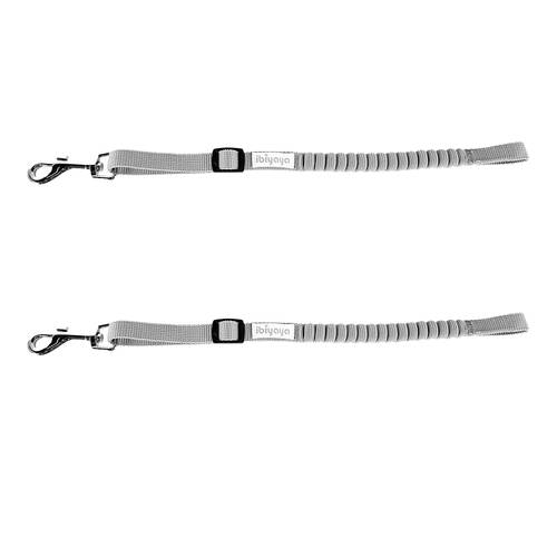 2PK Ibiyaya No Shock Bungee Leash Extension/Stroller Tether For Cats/Dogs 50cm Grey