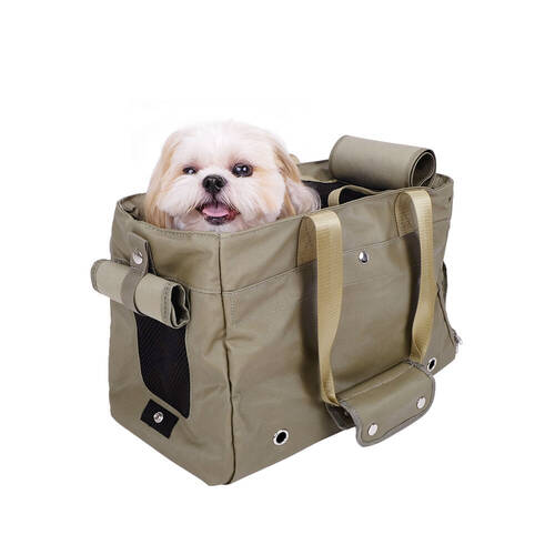 Ibiyaya Canvas Pet Travel Carrier Tote/Shoulder Bag for Cats & Dogs Light Green