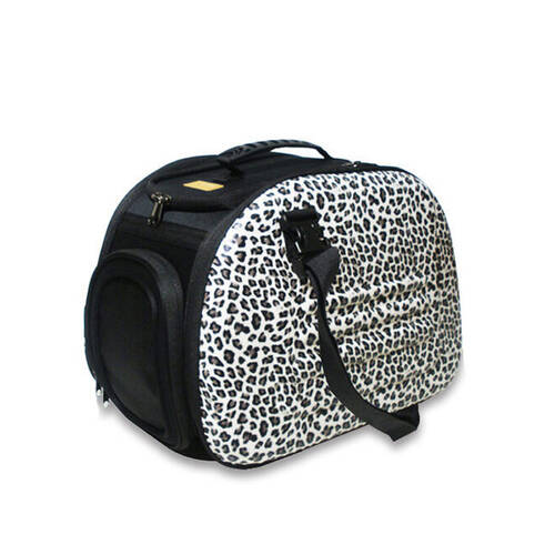 Ibiyaya Classic EVA Collapsible Pet Carrier/Travel Bag Cats/Dogs Safari Leopard
