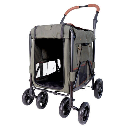 Ibiyaya Gentle Giant Dual Entry Pet Wagon/Carrier for Dogs up to 25kg Army Green