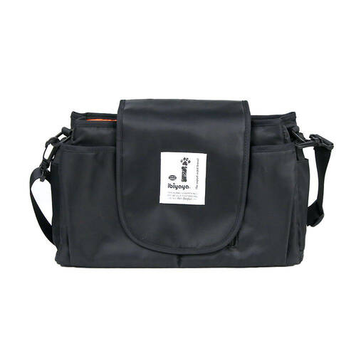 Ibiyaya Organiser/Storage Bag for Pet Strollers/Prams Black/Orange