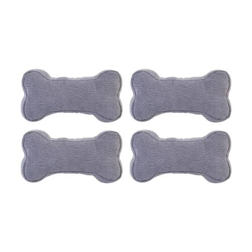 4PK Lilly & Dash Pet Dog Interactive Squeaker Bone Toy 200x150x150mm Charcoal