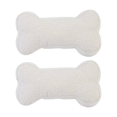 2PK Lilly & Dash Pet Dog Interactive Squeaker Bone Toy 200x150x150mm Milk