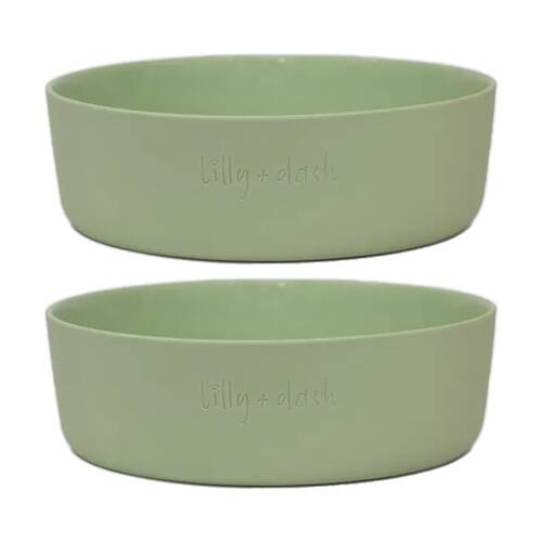 2PK Lilly & Dash Pet Dog Cat 1.75L Food Water Drinking Bowl 230x210x65mm Mint