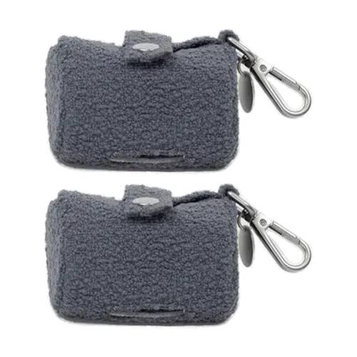 2PK Lilly & Dash Pet Dog Waste Bag Holder w/ Clip Attachment 50x50x50mm Charcoal