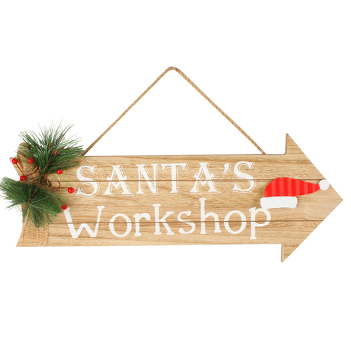 Colours Of Christmas Deluxe 48x19.5cm Xmas Wooden Arrow Sign - Assorted