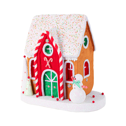 Colours Of Christmas 40x22cm Santa's Workshop Pinstripe Gingerbread House