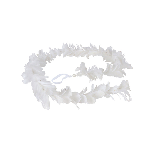 Colours Of Christmas Deluxe 150x5cm Feather Bowa Xmas Garland - White