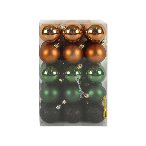 30PK Colours Of Christmas 6cm Shiny/Matte Glitter Bauble