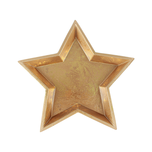 Colours Of Christmas 43x4cm Matte Star Wooden Display Tray - Gold