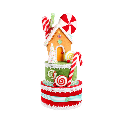 Colours Of Christmas Candy 58cm Xmas Gingerbread House Cake Ornament