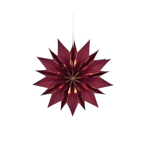 Colours Of Christmas 15-Bulb Light Up 50cm Fold Out Star - Red