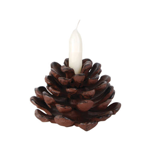 Esschert Design Cast Iron Pinecone Candle Holder Large Brown