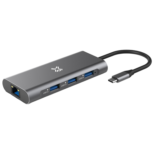 XtremeMac Type-C to USB-A Hub Adapter w/ 8 Ports - Space Grey