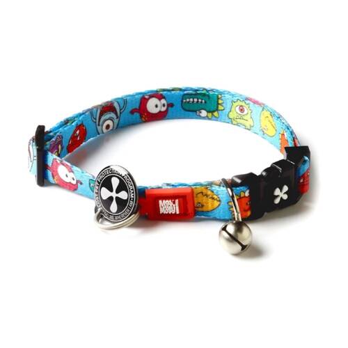 Max & Molly Adjustable Fit Smart ID Cat Collar w/ Bell Little Monsters