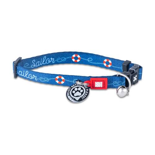 Max & Molly Adjustable Fit Smart ID Cat Collar w/ Bell Sailor