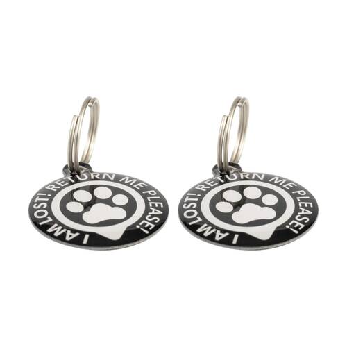 2PK Max & Molly Gotcha Smart Pet ID Tag w/ QR Code 180x100x10mm Black