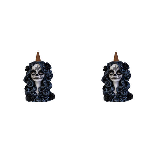 2PK Dead & Beautiful Backflow Burner Gothic Incense Black/White Black Rose 