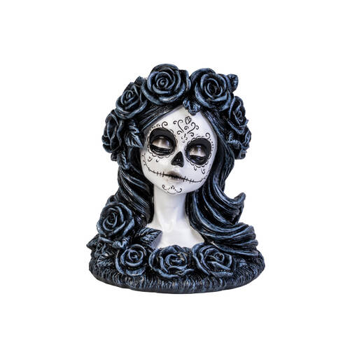 Dead & Beautiful Tealight Holder Gothic Incense Backflow Black/White Black Rose 