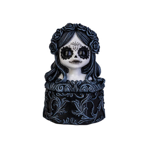 Dead & Beautiful Trinket Box Black Roses Gothic Day of the White and Storage