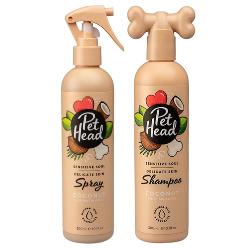 Pet Head 300ml Dog Sensitive Soul Pet Dog Spray & 300ml Shampoo Coconut