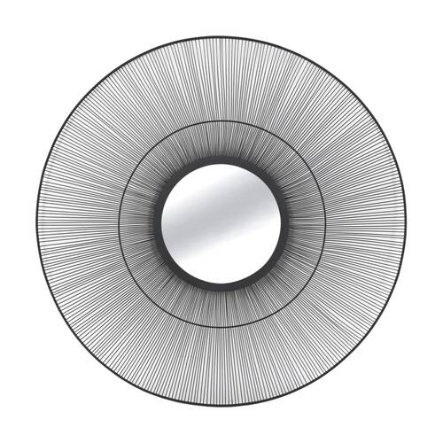 NF Living Disco Iris Mirror 90cm Metal & Glass Finish - Black