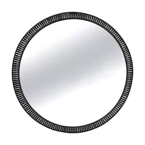 NF Living Edge of Glory Mirror 90cm Metal & Glass Finish - Black