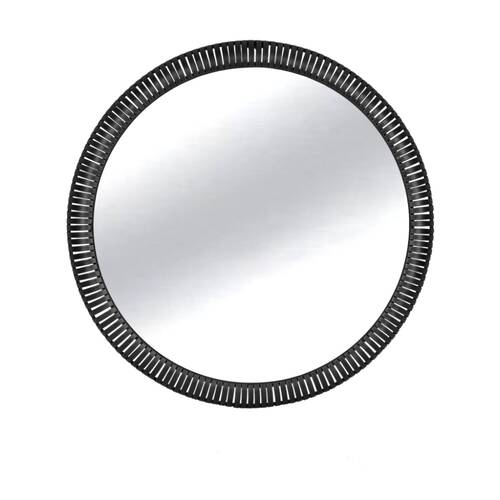 NF Living Fringe Theory Mirror 75cm Metal & Glass Finish - Black