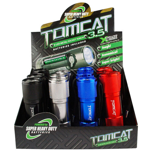 3PK Tomcat 3.5” 9 Led Aluminium Torch Inc. AAA Batteries