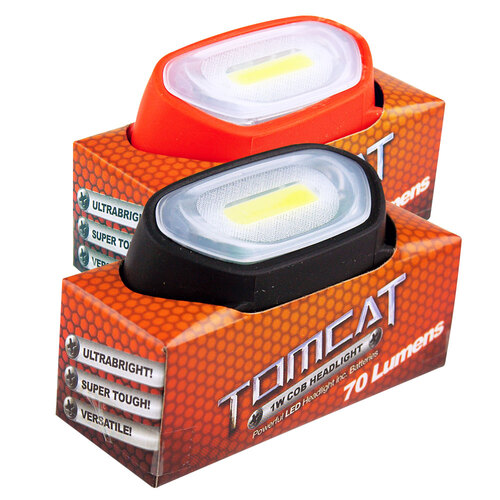 2PK Tomcat 1W Cob Head Lamp Inc. AAA Batteries