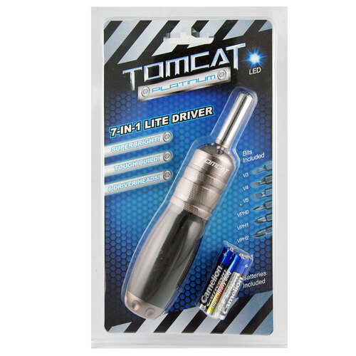 Tomcat Platinum Litedriver 7 In 1 Screwdriver Led Torch