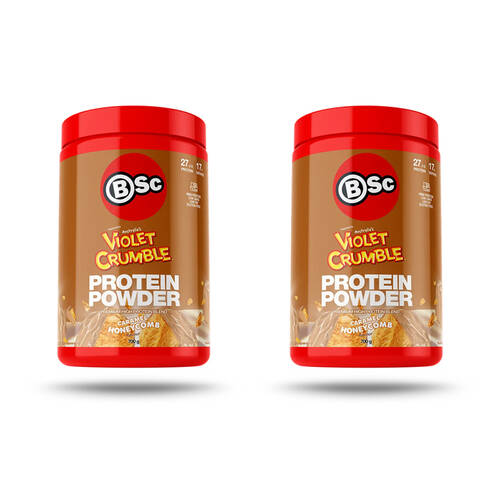 2PK BSc x Violet Crumble Protein Powder Post Workout 700g Caramel Honeycomb