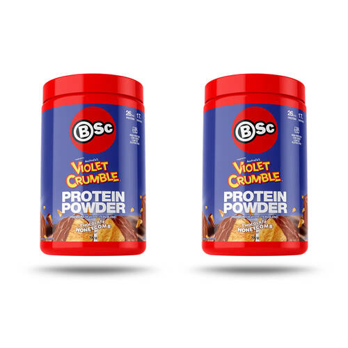 2PK BSc x Violet Crumble Protein Powder Post Workout 700g Chocolate Honeycomb