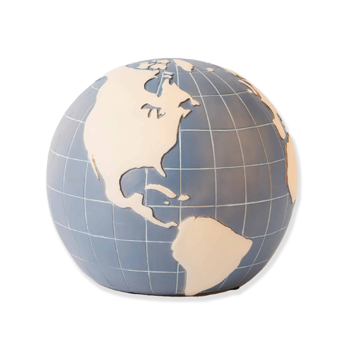 Pilbeam Living 18.5cm World Globe USB Sculptured LED Light - Denim Blue