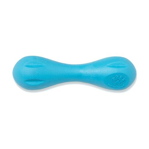 West Paw Hurley Bone Pet Dog Fetch Throwing Chew Toy Extra Small Aqua Blue