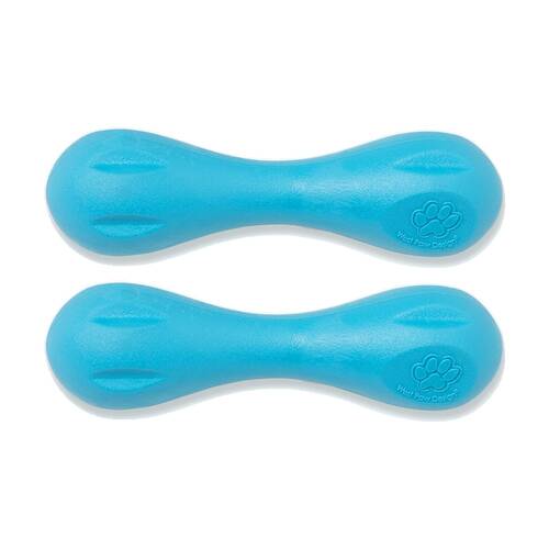 2PK West Paw Hurley Bone Pet Dog Fetch Throwing Chew Toy Extra Small Aqua Blue