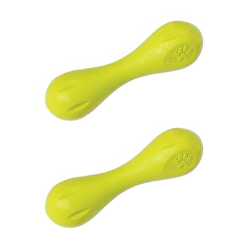 2PK West Paw Hurley Bone Pet Dog Fetch Throwing Chew Toy Small Granny Smith