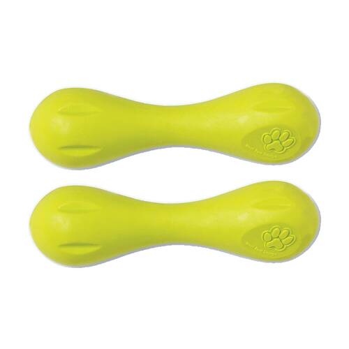 2PK West Paw Hurley Bone Pet Dog Fetch Throwing Chew Toy Extra Small Granny Smith