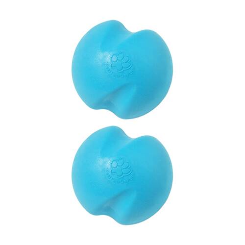 2PK West Paw Jive Pet Dog Ball Throwing Soft Chew Toy Small Aqua Blue