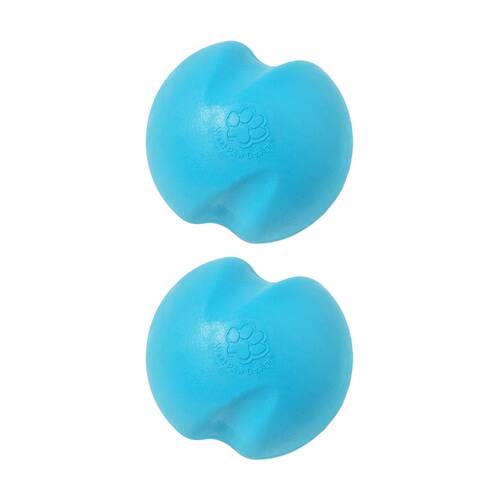 2PK West Paw Jive Pet Dog Ball Throwing Soft Chew Toy Extra Small Aqua Blue