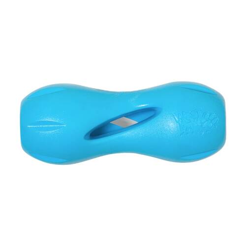 West Paw Qwizl Pet Dog Interactive Treat Dispenser Chew Toy Large Aqua Blue