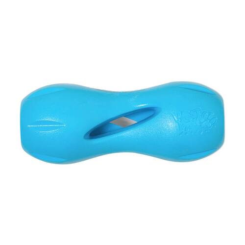 West Paw Qwizl Pet Dog Interactive Treat Dispenser Chew Toy Small Aqua Blue