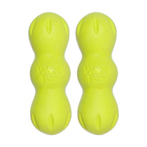 2PK West Paw Rumpus Durable Pet Dog Throwing Soft Super Chew Toy Small Granny Smith