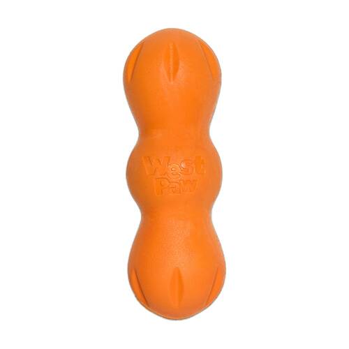 West Paw Rumpus Durable Pet Dog Throwing Soft Super Chew Toy Medium Tangerine