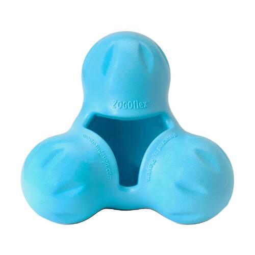 West Paw Tux Pet Dog Treat Dispenser Soft Chew Toy Large Aqua Blue