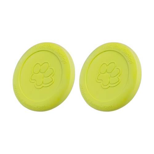 2PK West Paw Zisc Pet Dog Flying Disc Fetch Throwing Toy Small Granny Smith