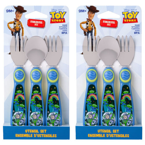 6pc Toy Story Buzz Lightyear Sculpted Flatware Utensil Set 9m+