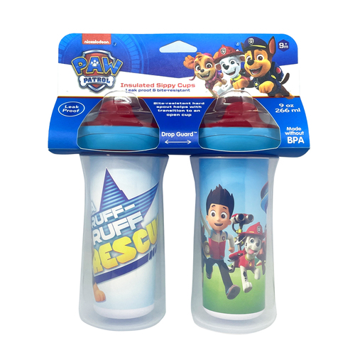 2pc Paw Patrol 9oz/266ml Insulated Sippy Cup Kids 9m+