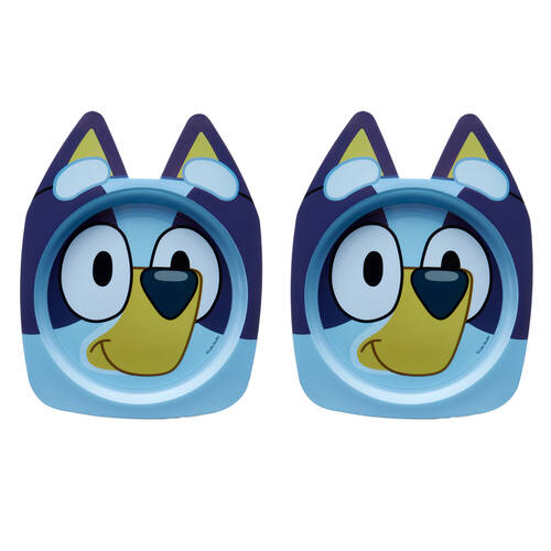2PK The First Years Bluey Character Children's Plate with Suction Base BPA Free 6m+