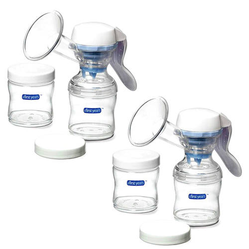 2x The First Years Manual Breast Pump Set